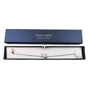 Lucia Mara Dyadema Italy Puffy Heart Center Sterling Silver Bracelet 7-7.5"